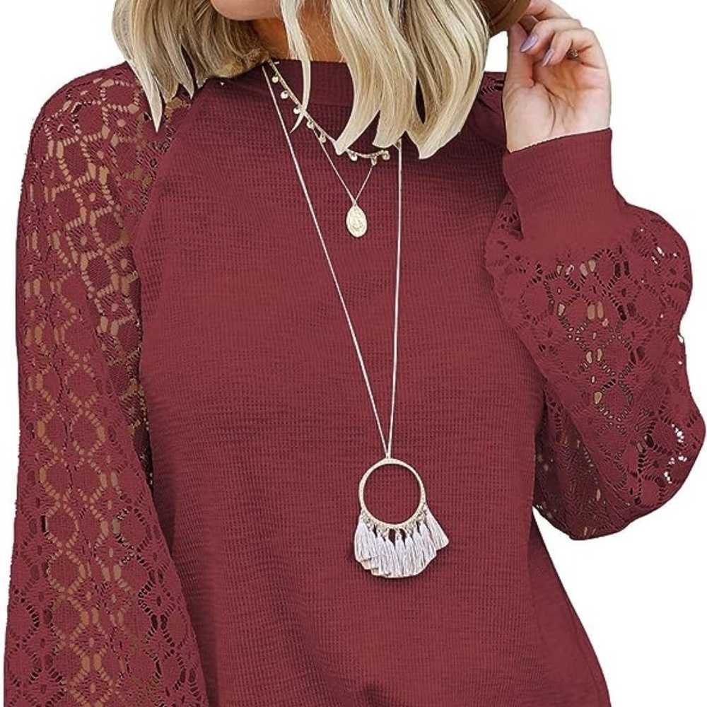 Miholl Long Lacey Sleeved Casual Loose Fit Updated Shirt